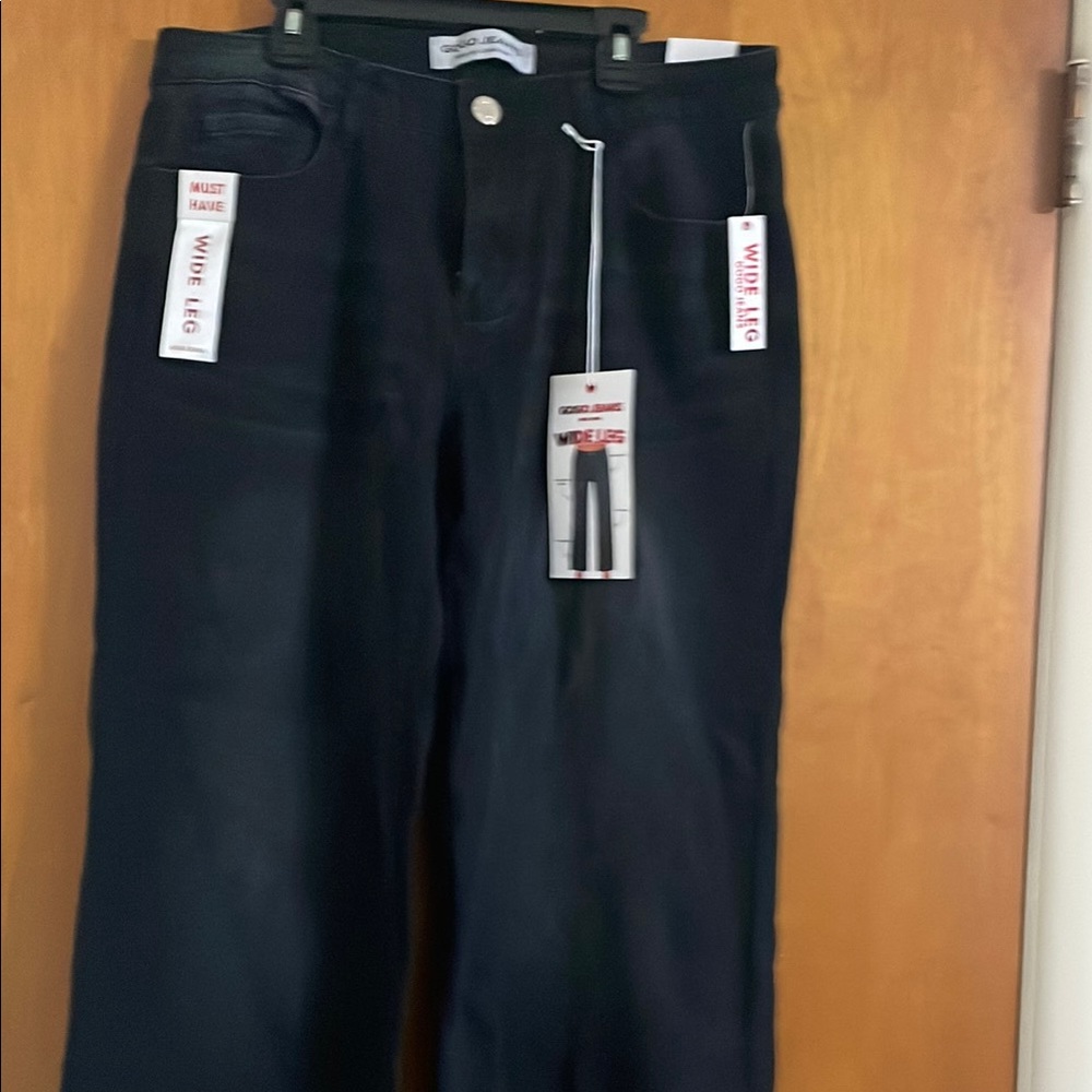 GOGO Black Flare Wide Leg Jeans